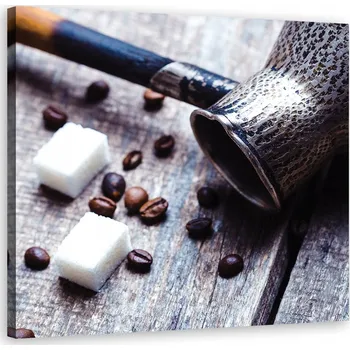 Obraz OBRAZ DO KUCHYNĚ Konvička na kávu a cukr 50x50