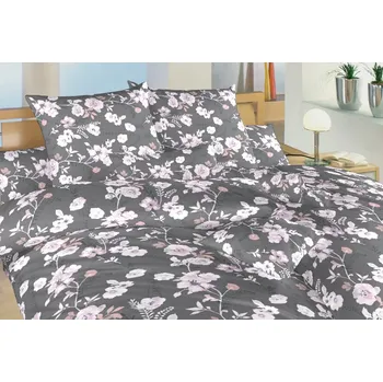Povlečení Krepové povlečení - Kvítí na šedém - na zip