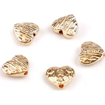 Korálek Kovový korálek srdce 10x12 mm Varianta: 1 platina, Balení: 5 ks