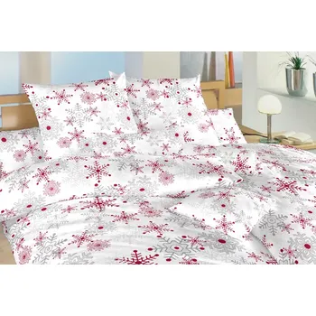 Povlečení Krepové povlečení - Vločky šedé - na plast. knoflíky