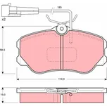 Sada brzdových destiček, kotoučová brzda TRW GDB1095
