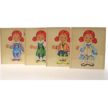 Dřevěná hračka Lamps dřevěné oblékání holka