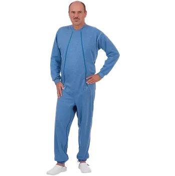 Zdravotnický oděv Speciální overal se dvěma předními zipy [4.686] - 059 - chrpová modř / XL / kr. rukáv