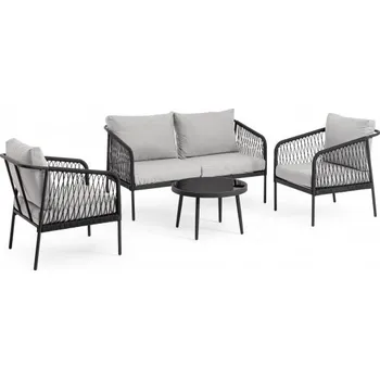 Zahradní sestava BIZZOTTO Zahradní set pohovky, křesel a konferenčního stolku FELIPE šedý