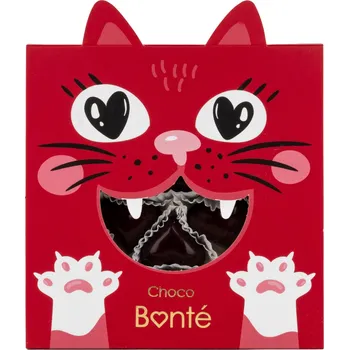 Bonboniéra Choco Bonté Malinová kočička v hořké čokoládě - 6 ks pralinek