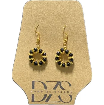 Náušnice Zlatý stín - luxusní korálkové náušnice