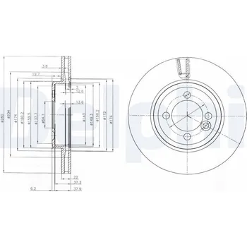 Brzdový kotouč Brzdový kotouč DELPHI BG4146C