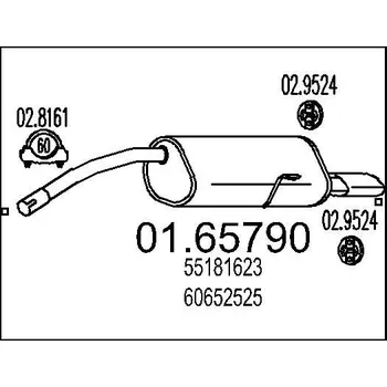 Tlumič výfuku Zadní tlumič výfuku MTS 01.65790