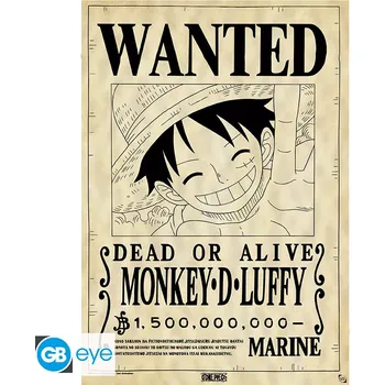 Plakát Plakát One Piece - Wanted Luffy Parchment