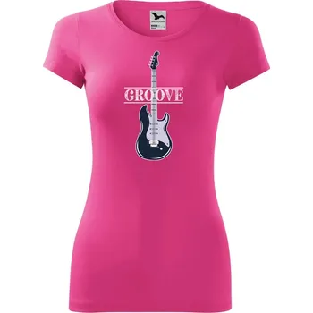 Dámské tričko DOBRÝ TRIKO Dámské tričko Baskytara Velikost: XL, Barva: Purpurová