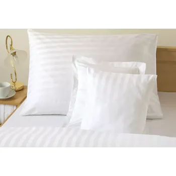 Povlečení Bavlněné povlečení Atlas grádl - bílé - šíře pruhu 2,0 cm / na niť. knoflíky