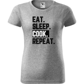 Dámské tričko DOBRÝ TRIKO Dámské tričko s potiskem Cook Barva: Tmavě šedý melír, Velikost: S