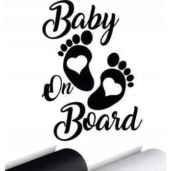 Samolepicí dekorace na vozidlo NÁLEPKA na auto BABY ON BOARD DÍTĚ KID 11x15