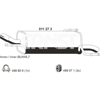 Tlumič výfuku Zadní tlumič výfuku ERNST 011273