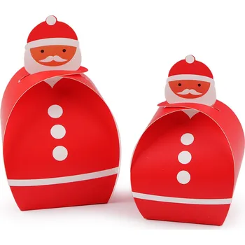 Dárková krabička Vánoční dárková krabička Mikuláš, Balení 12 ks, Varianta 2 (8,5x14x8 cm) červená