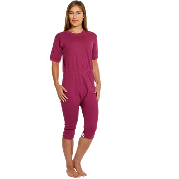 Zdravotnický oděv Vypas. krátký overal - zipy rozkrok i záda [4.702] - 069 - vínová / S