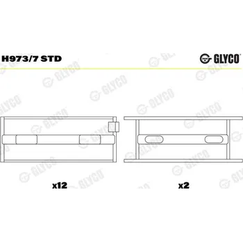 Kliková hřídel Hlavní ložiska klikového hřídele GLYCO H973/7 STD
