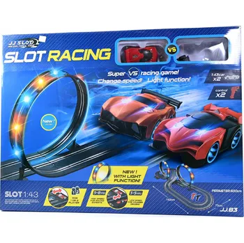 autodráha ZÁVODNÍ DRÁHA AUTA PRO PILOTA 2 AUTA TRASA 2 SMYČKY DÉLKA 500 CM