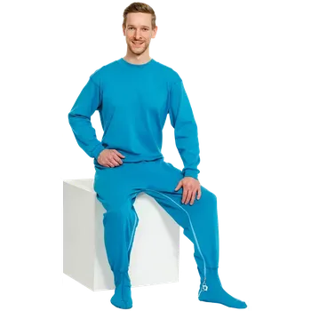 Zdravotnický oděv Overal zipy v rozkroku a zádech + návleky [4.709] - 080 - petrolejová / XL / dl. rukáv