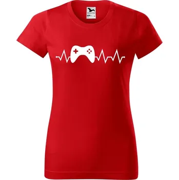 Dámské tričko DOBRÝ TRIKO Dámské tričko s potiskem Tep gaming Barva: Červená, Velikost: S