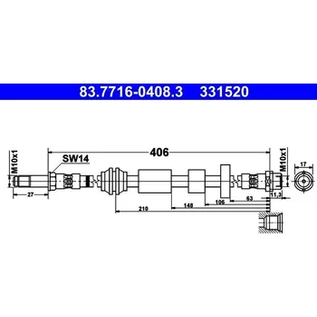 Brzdová hadice Brzdová hadice ATE 83.7716-0408.3