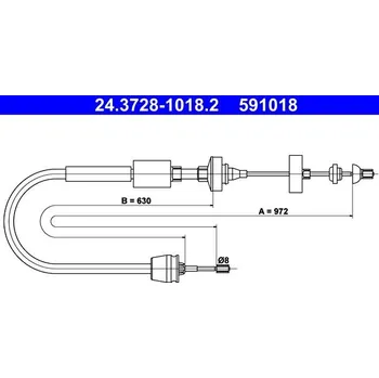 Spojkové lanko Tažné lanko, ovládání spojky ATE 24.3728-1018.2