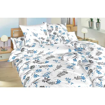 Povlečení Krepové povlečení - Agáta denim na bílém - na zip