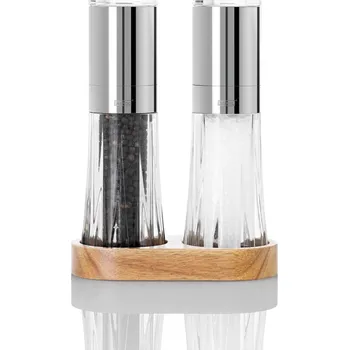Kuchyňský mlýnek AdHoc Set mlýnků na koření MENAGE CRYSTAL (2 kusy s podstavcem) - doprava zdarma od 2 500 Kč