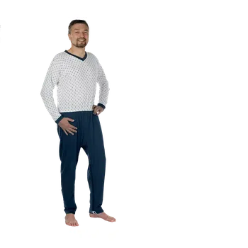 Zdravotnický oděv Pánský overal se zipy v rozkroku i zádech [4.716] - 601 - vzor / S / dl. rukáv