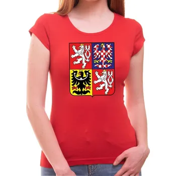 Dámské tričko Tričko Česká republika Znak dámské - velikost M, Barva Modrá