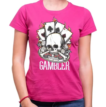 Dámské tričko Tričko Gambler dámské - Barva Růžová