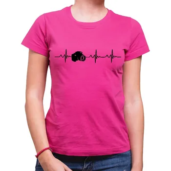 Dámské tričko Tričko EKG Fotografka dámské - Barva Růžová