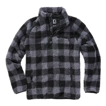 Pánská softshellová bunda Bunda Brandit Teddyfleece Troyer, černá/šedá, XL