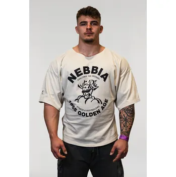 Pánské tričko NEBBIA Washed bavlnený rag top GOLDEN AGE šedý L