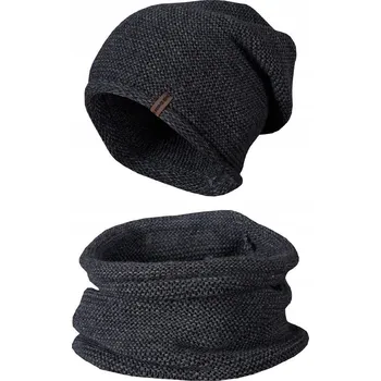 Pokrývka hlavy NowMark Zimní set čepice a nákrčník Šedá