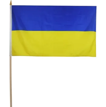 Vlajka Vlajka Ukrajina s žerdí - mávací, 45 x 30 cm