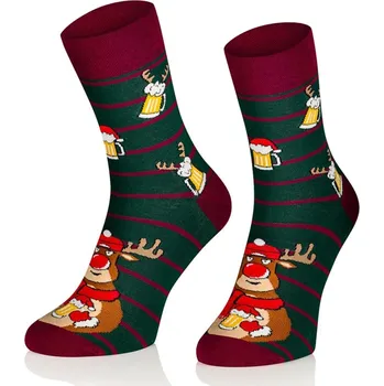 Pánské ponožky Vánoční ponožky Sob a pivo - Ponožky EU 44-46