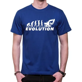 Pánské tričko Tričko Evoluce Bagr - Barva Modrá