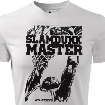 Pánské tričko Funkční basketbalové tričko Slamdunk - velikost 8 let, Barva Bílá