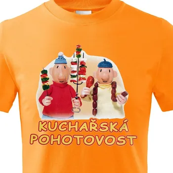 Chlapecké tričko Dětské tričko Pat a Mat - Kuchařská pohotovost - velikost 146, Barva Oranžová
