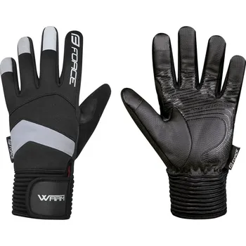 Cyklistické rukavice Cyklistické rukavice FORCE WARM zimní Barva: Černá, Velikost: M