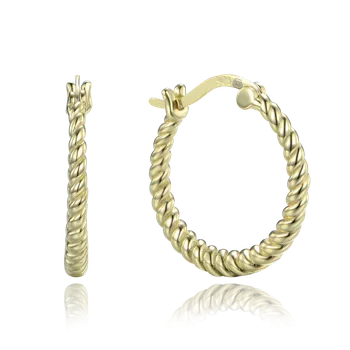 Náušnice 0088 MINET Decentní pozlacené stříbrné náušnice kroužky