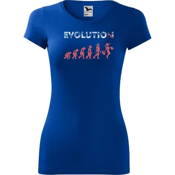Dámské tričko DOBRÝ TRIKO Dámské tričko Evoluce nákupy Velikost: XS, Barva: Královsky modrá