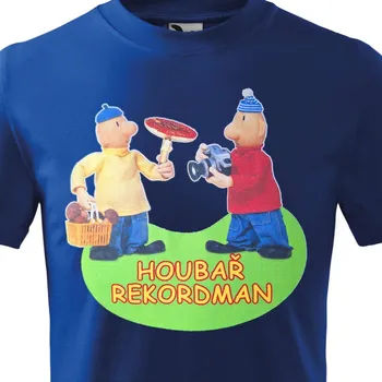 Chlapecké tričko Dětské tričko Pat a Mat - Houbař rekordman - velikost 134, Barva Modrá