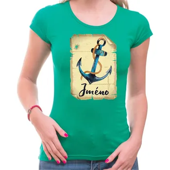 Dámské tričko Kotva Vodácké tričko Pergamen dámské se jménem - Barva Zelená