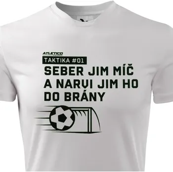 Pánské tričko Funkční tričko Fotbal Taktika - velikost XS, Barva Bílá