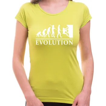 Tričko Evoluce Lezení dámské - Barva Žlutá