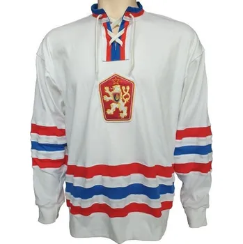 Hokejový dres Hokejový retro dres ČSSR 1976 bílý - replika - velikost XL