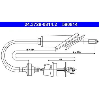 Spojkové lanko Tažné lanko, ovládání spojky ATE 24.3728-0814.2