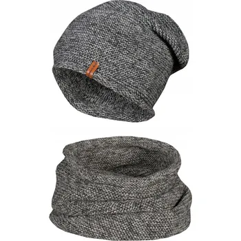 Pokrývka hlavy NowMark Zimní set čepice s nákrčníkem Šedá